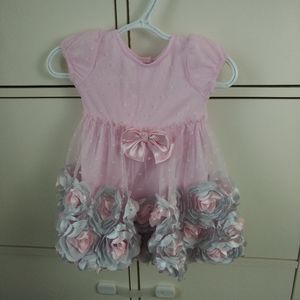 Baby girl Nannette pink dress flowers 12 months